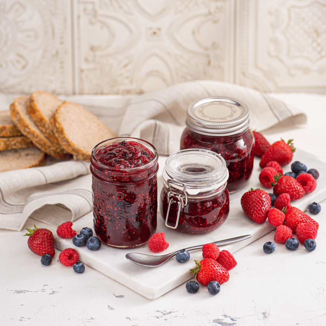 confiture fraises framboises bleuets