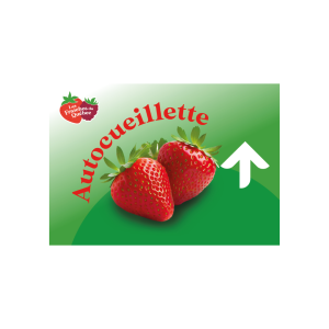 Affiche fraise avec flèche vers le haut